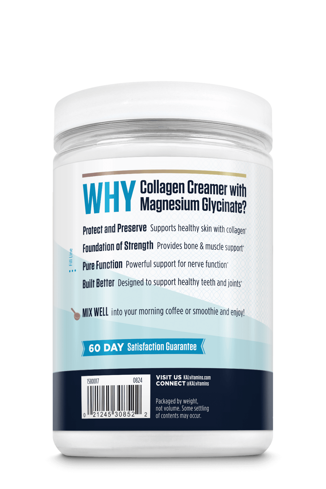 Collagen Creamer W/Magnesium Glycinate Powder 8oz Vanilla