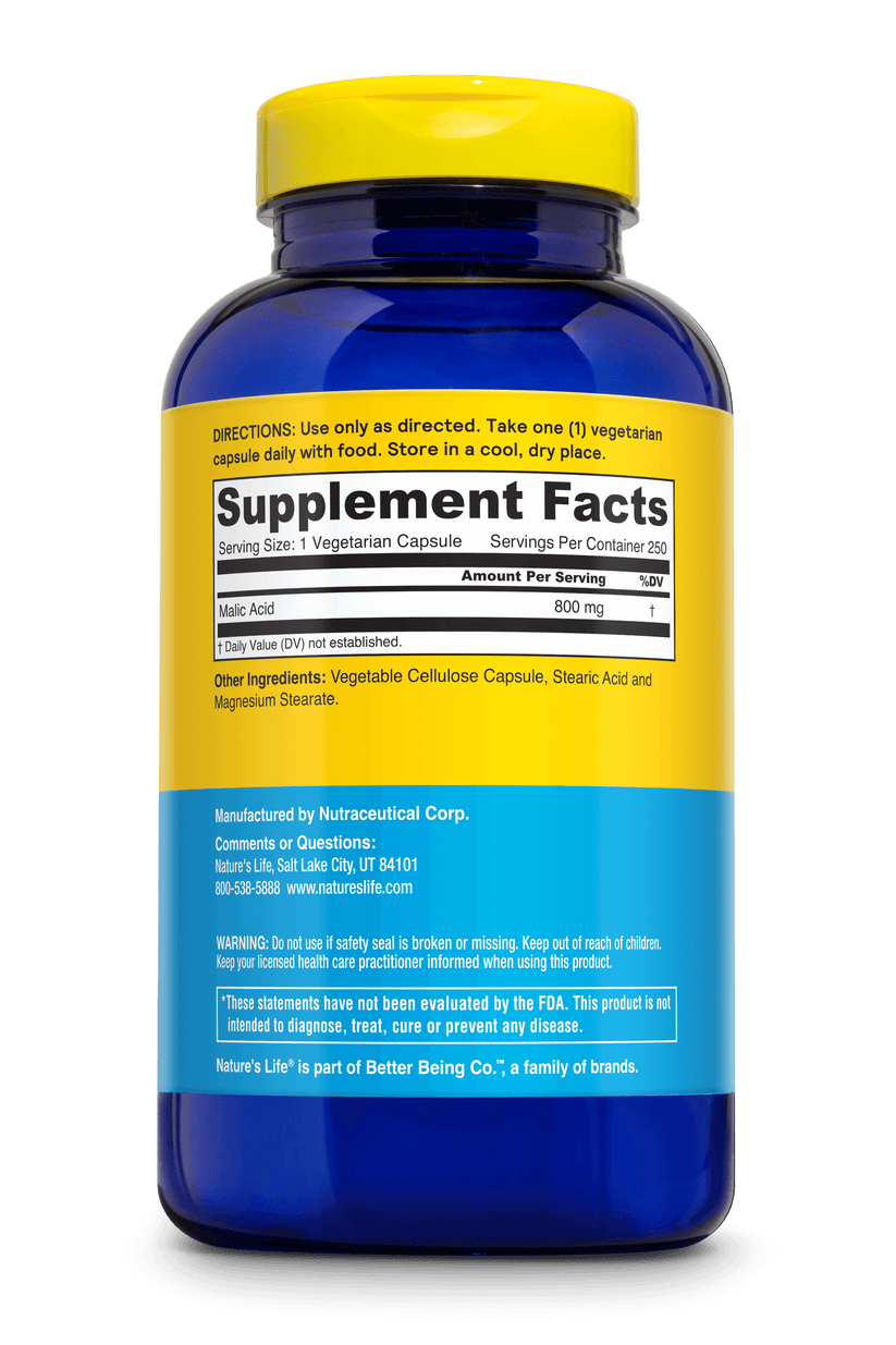 Malic Acid 800mg 100ct.