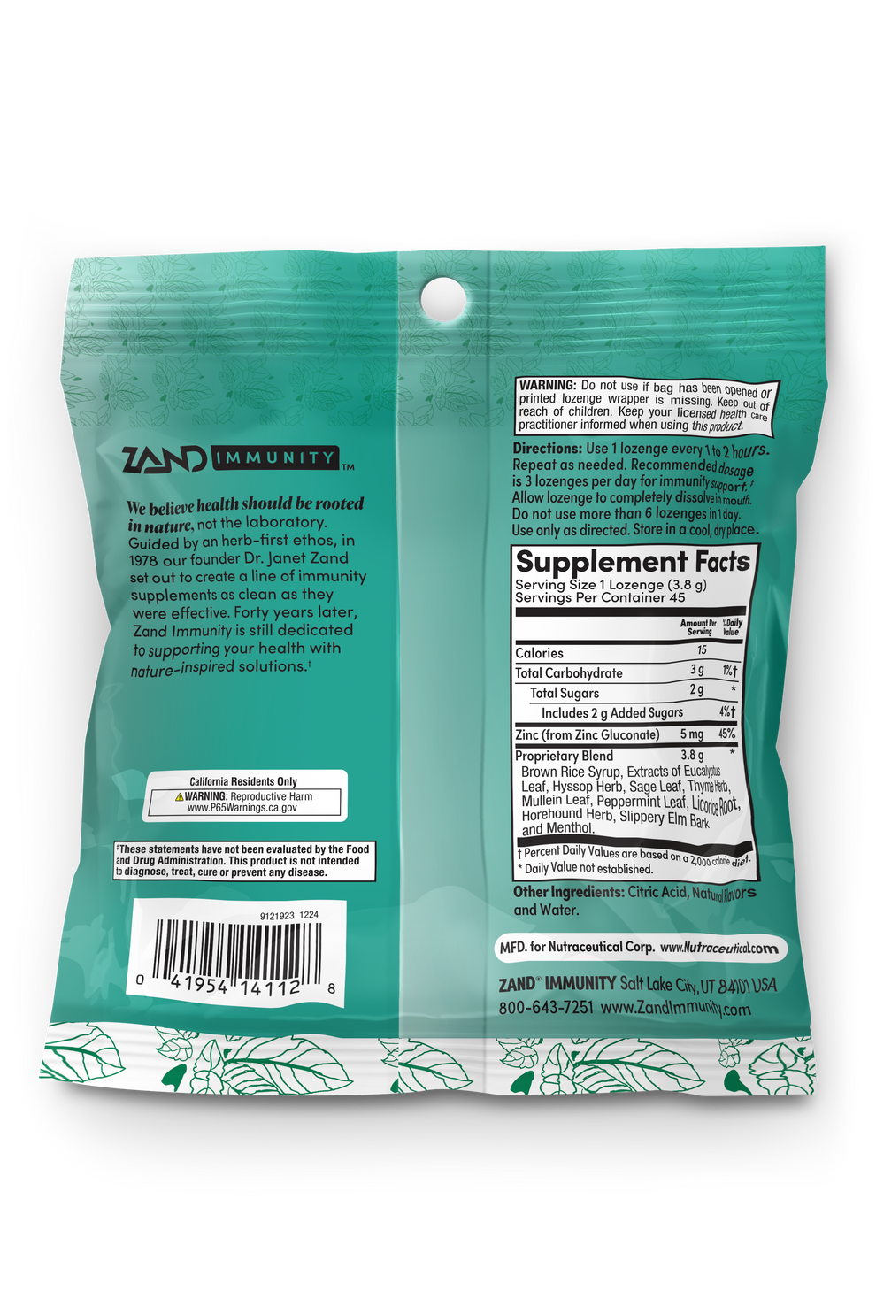Menthol Lozenges 45 Count