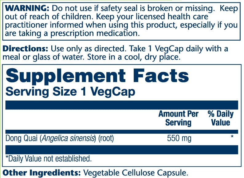 Dong Quai 550mg 100 Count