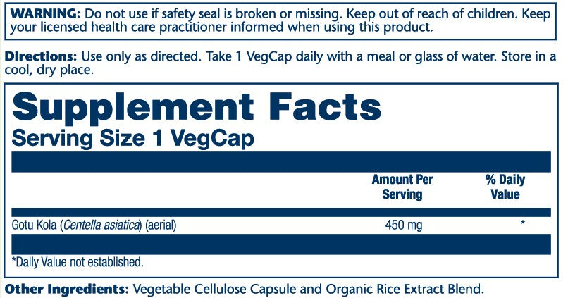 Gotu Kola 450mg 100 count
