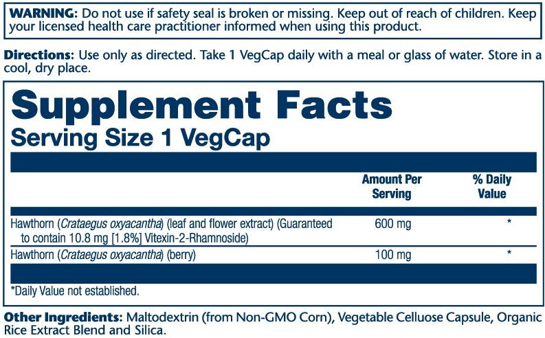 Hawthorn Extract 600mg 30 Count