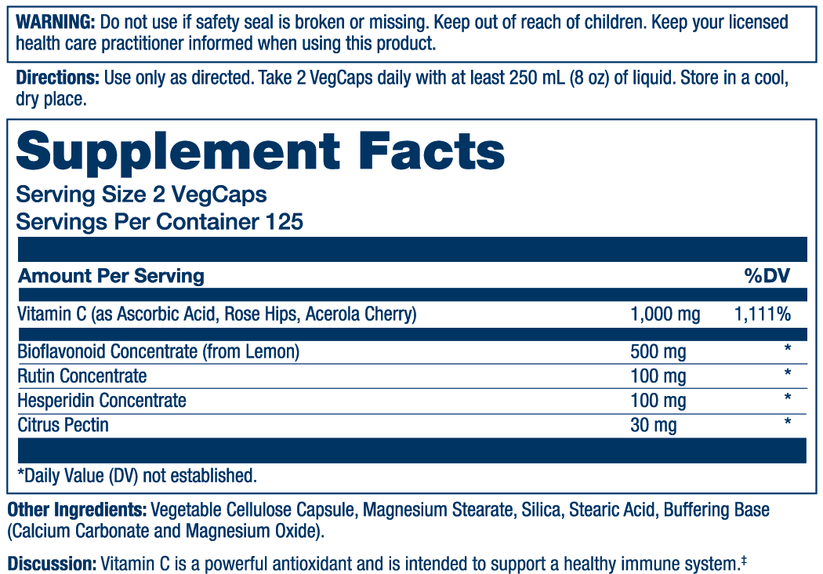 Buffered Super Bio Vitamin C 1000mg 250 Count