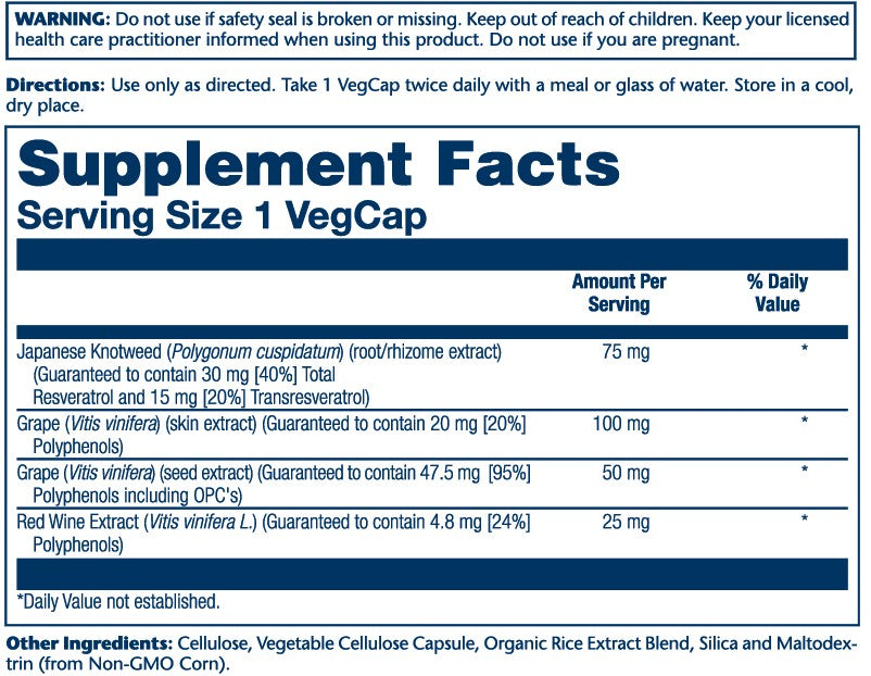 Resveratrol 75mg 60 Count