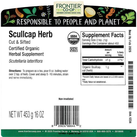 Scullcap Herb (Bulk) Organic