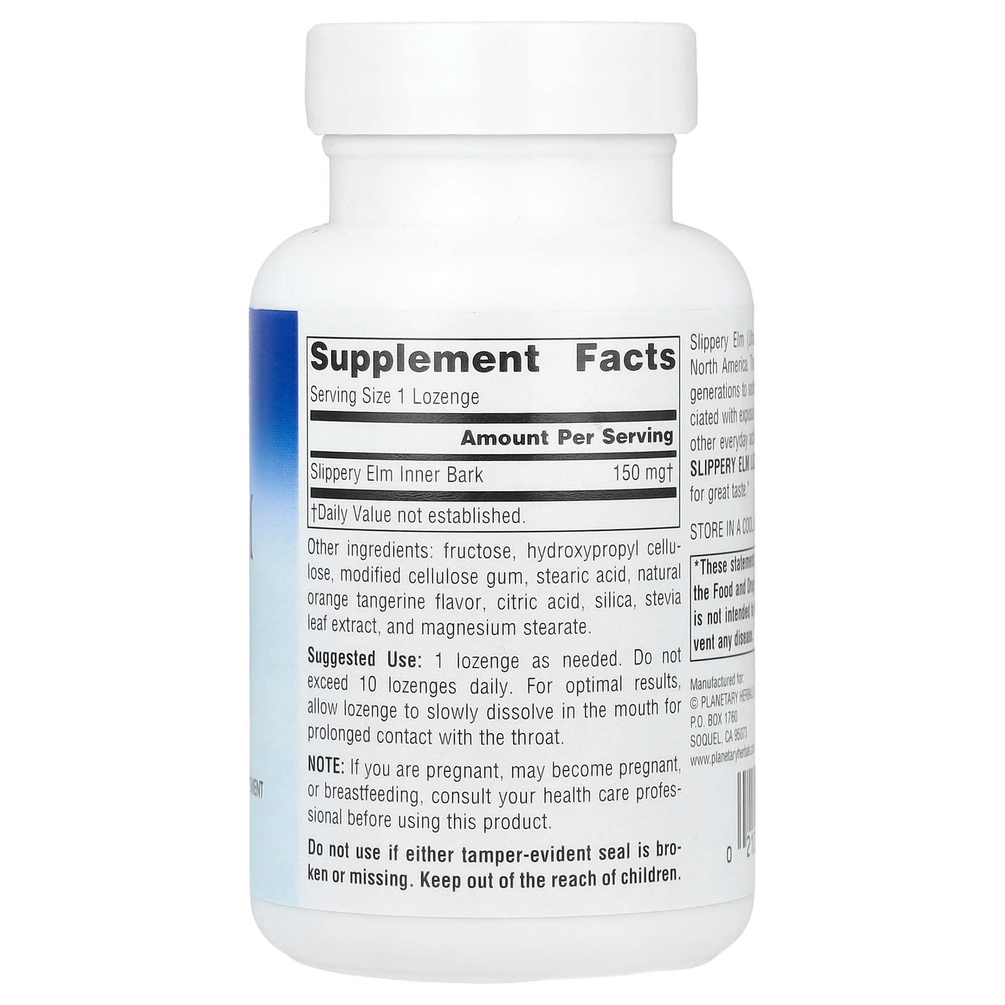 Slippery Elm Lozenges Tangerine 100 Count