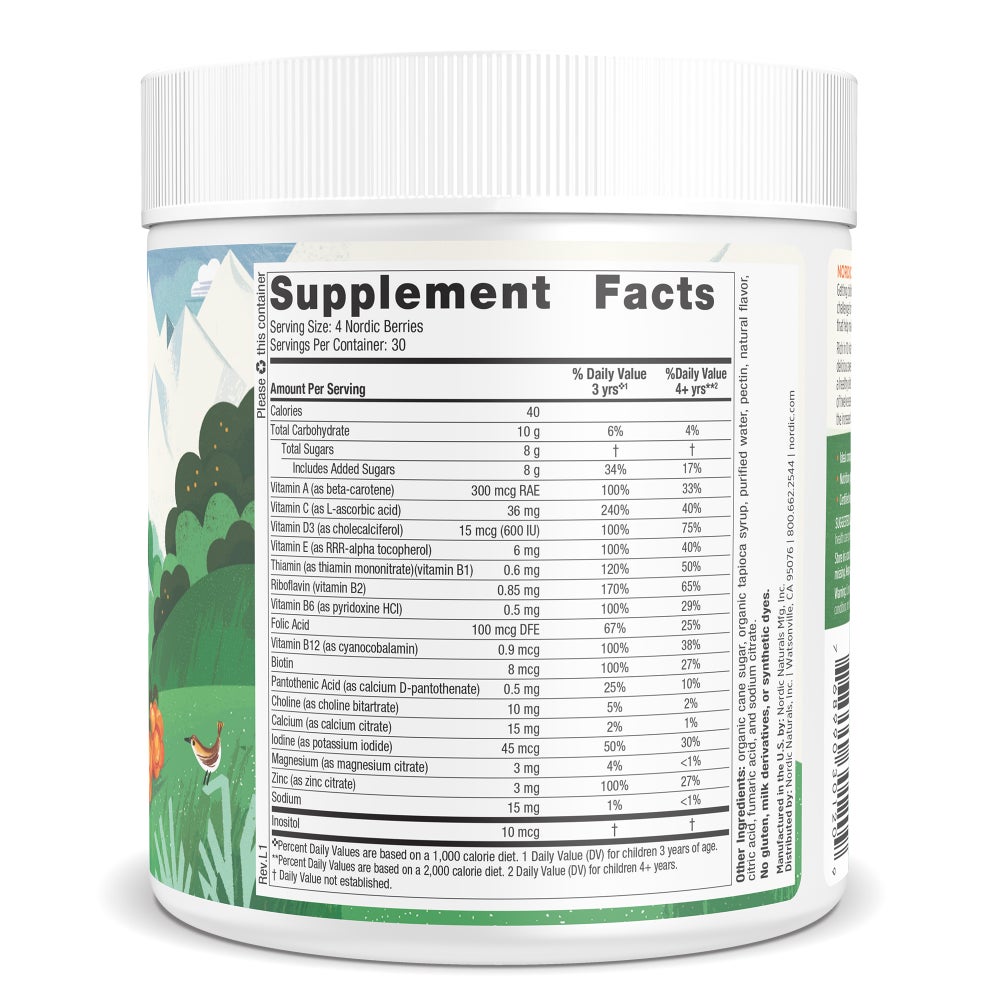 Nordic Berries Multivitamin Gummies Orange Lemon 120 Count