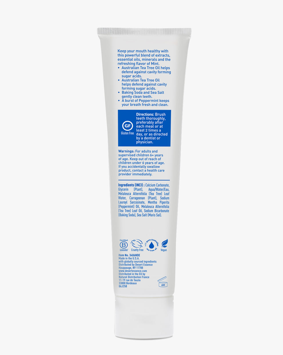 Tea Tree Oil Whitening Plus Toothpaste Cool Mint 6.25oz.
