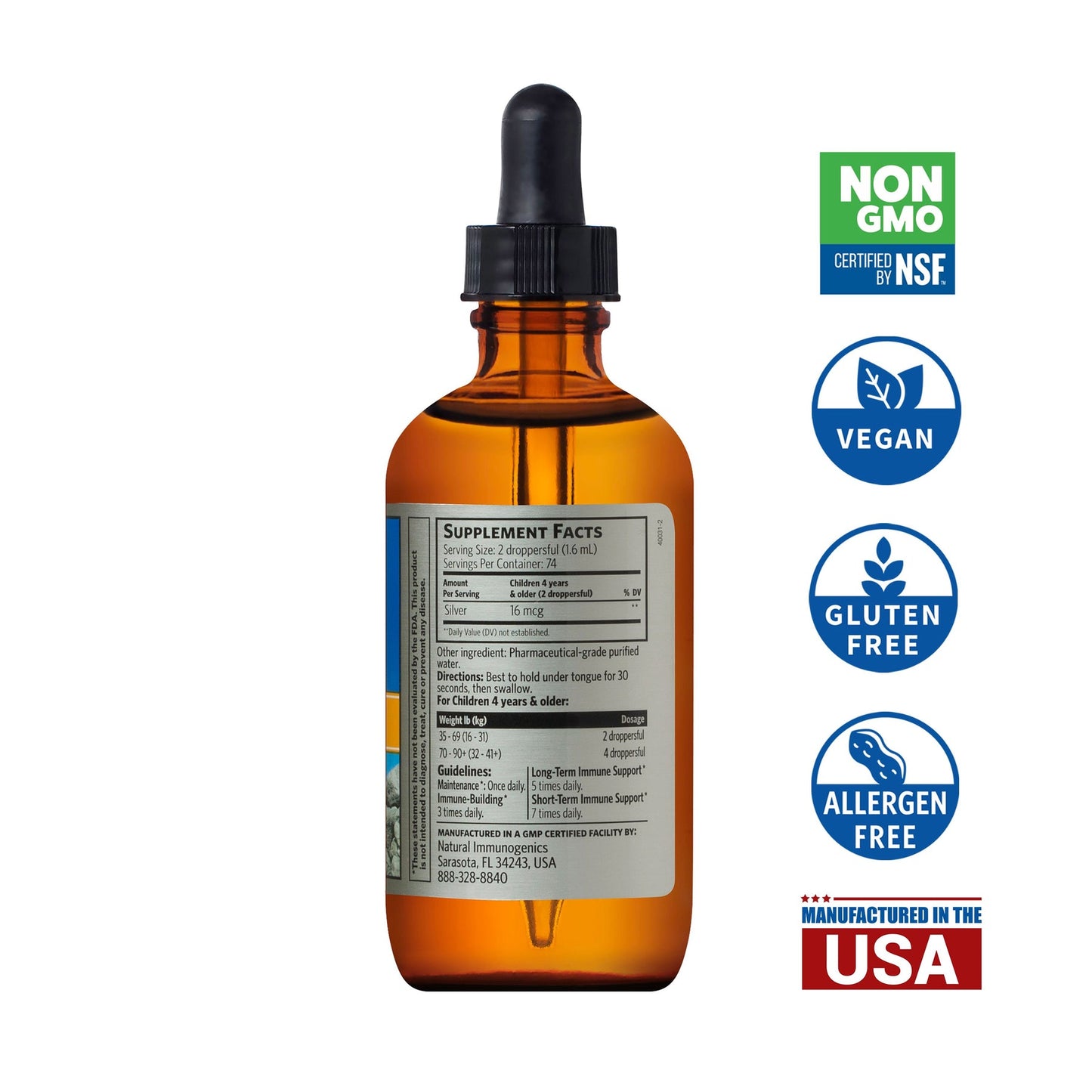 Kids Bio-Active Silver Hydrosol 10 PPM 4oz.