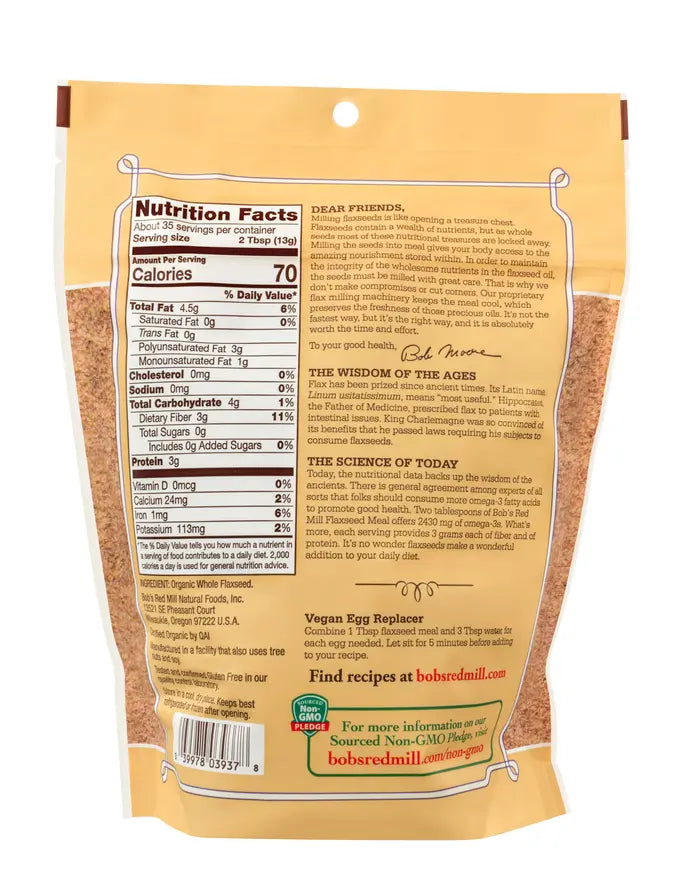 Organic Whole Ground Flaxseed Meal