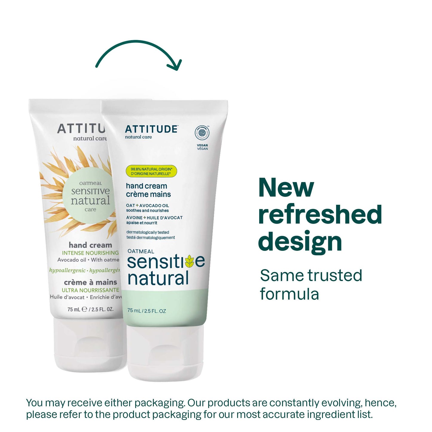 Sensitive Natural Hand Cream Oatmeal Avocado Oil