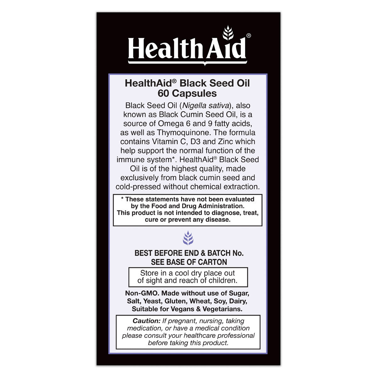 Black Seed Oil (Cold Pressed) 1000mg 60 Count