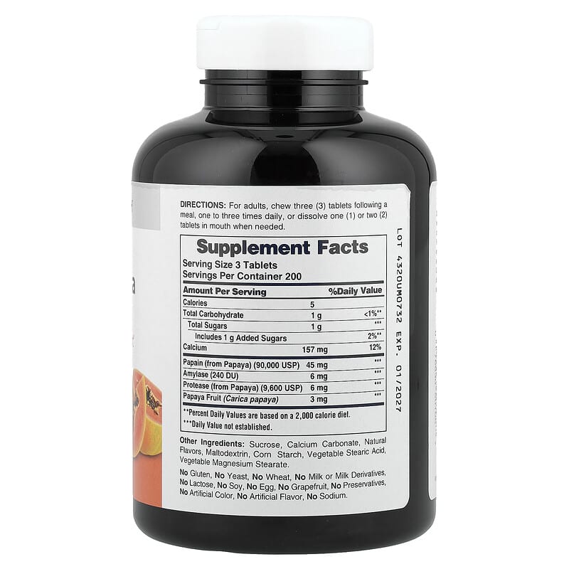 Papaya Enzyme    Chewable   600 Tablets