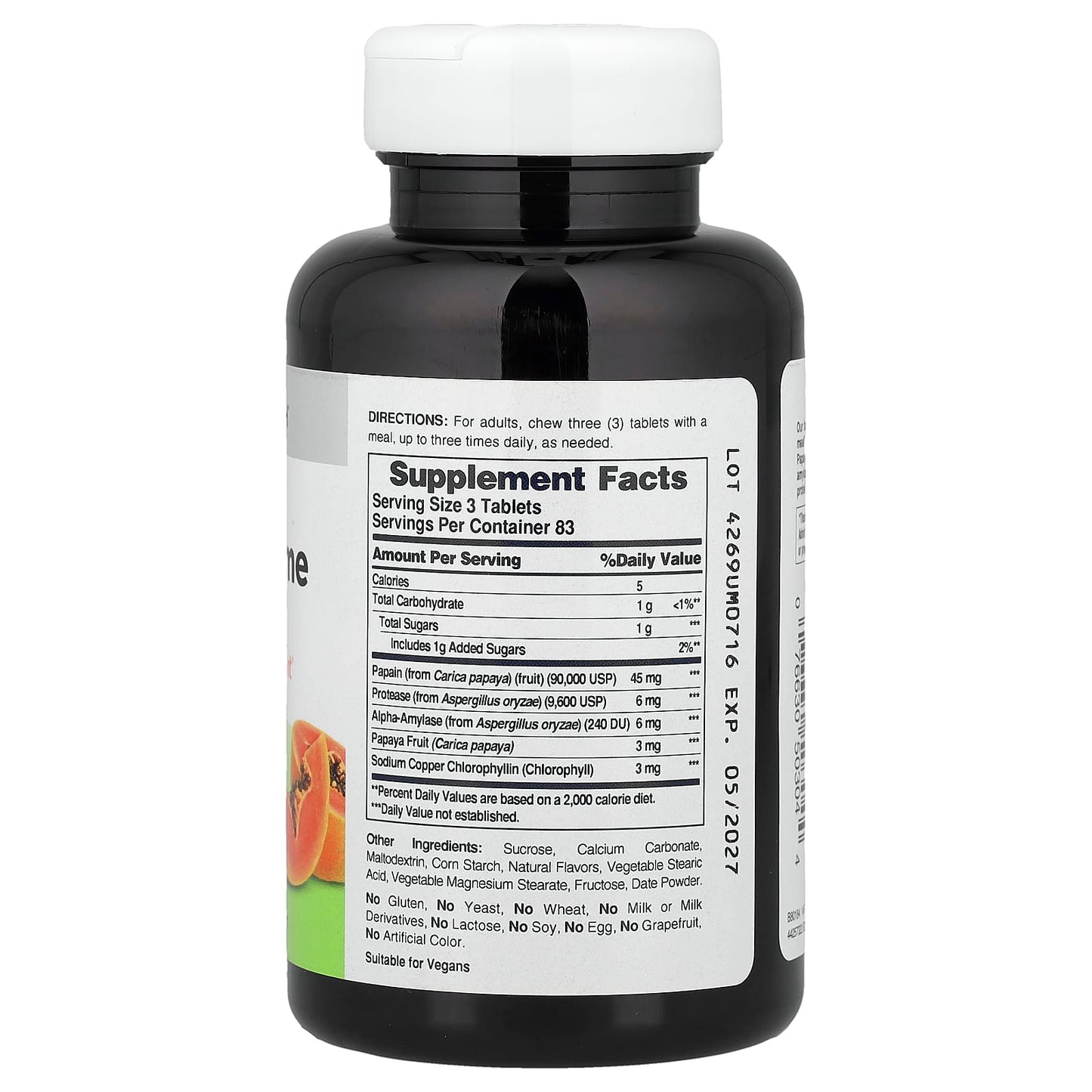 Papaya Enzyme  with Chlorophyll   250 Tablets