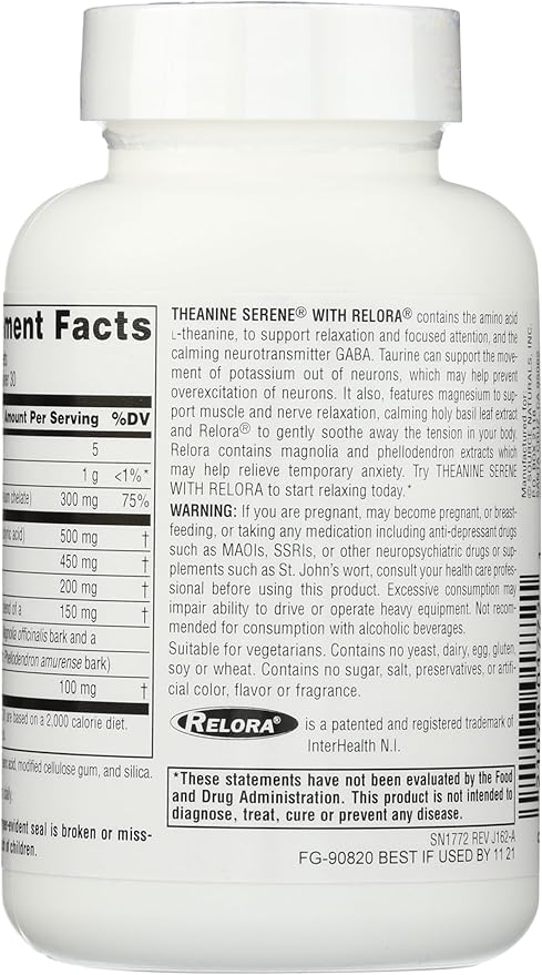 Theanine Serene W/Relora 60 Count