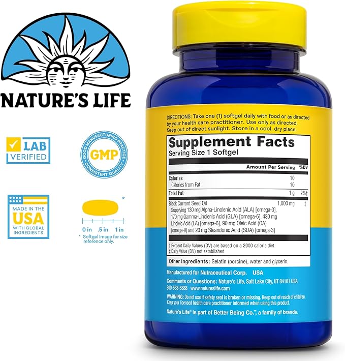 Black Currant Oil 1000mg 60 Count