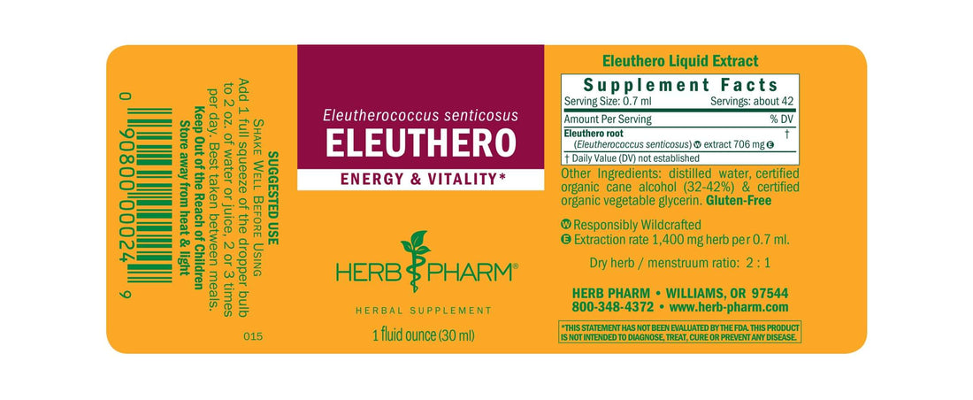 Eleuthero Extract (Siberian Ginseng) Tincture 1oz.