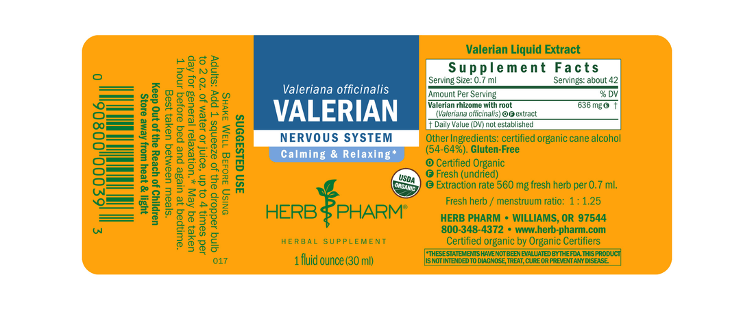 Valerian Extract Tincture 1oz.