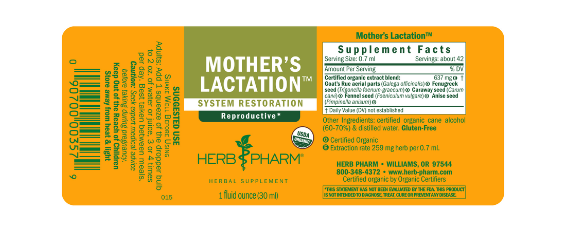 Mothers Lactation Tincture 4oz.