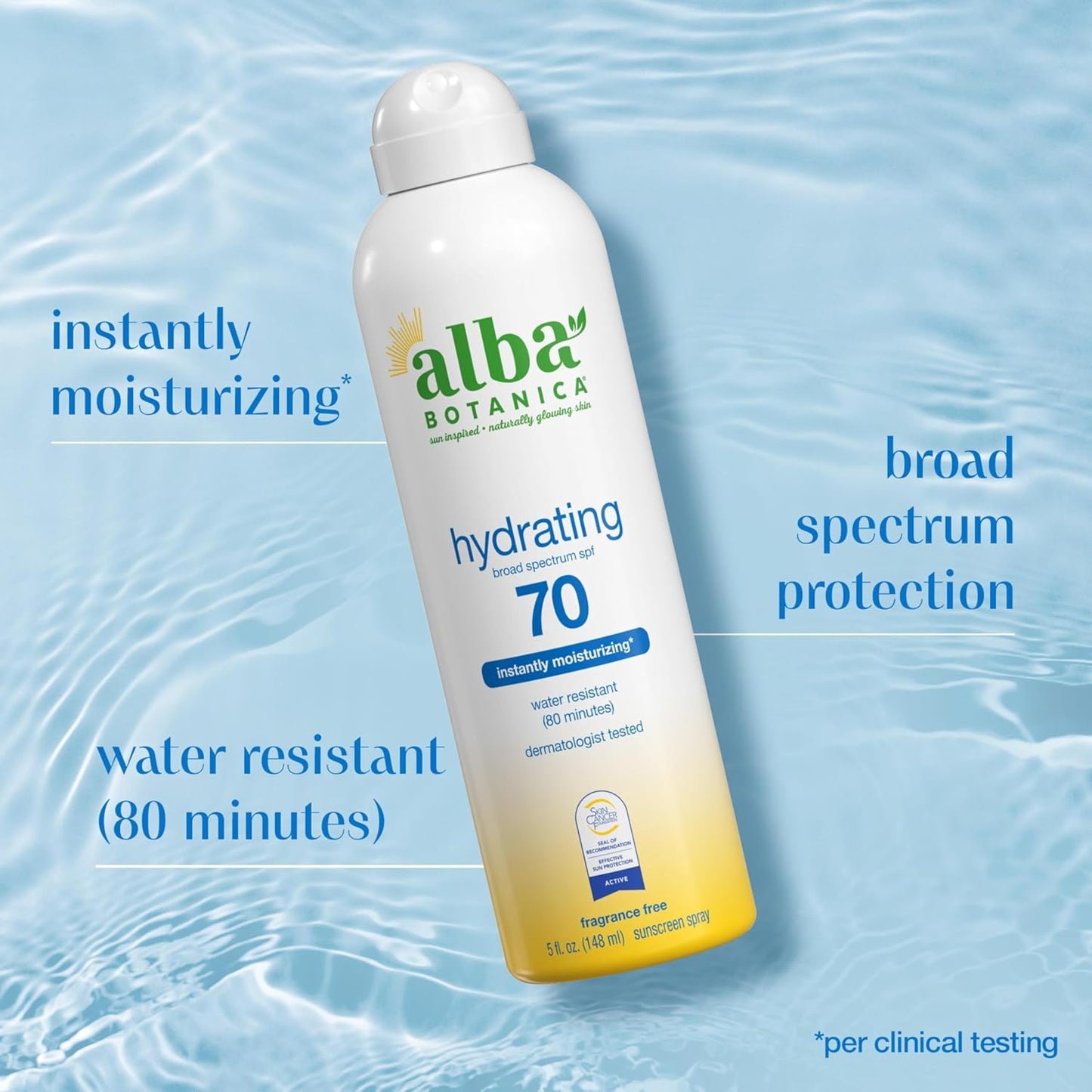 Hydrating Broad Spectrum SPF 70 Sunscreen Spray 5oz.