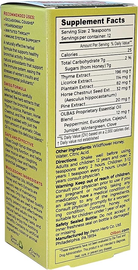 Olbas Cough Syrup 4oz.