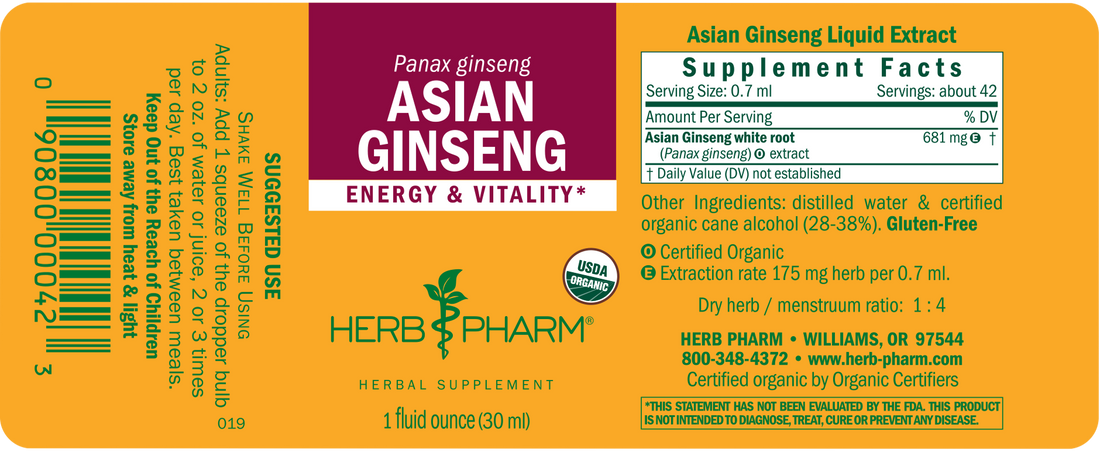 Asian Ginseng Extract Tincture 1oz.