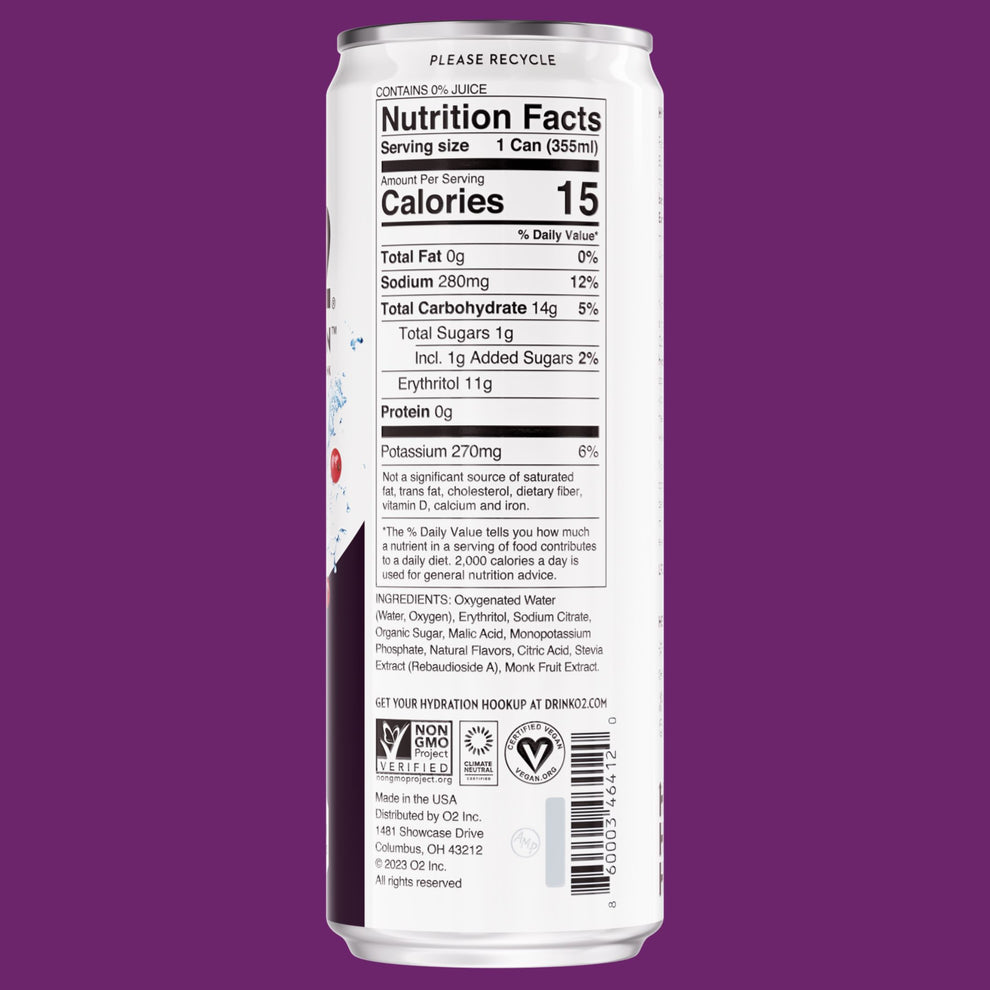 O2 Hydration Blackberry Currant 12oz. 1 Count