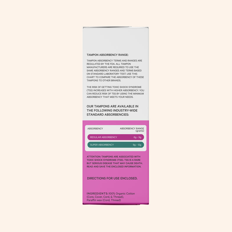 Organically Grown Regular Tampons 18 Count
