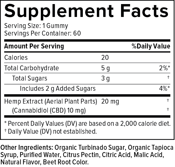 Daily Balance 10mg CBD Gummies 60 Count