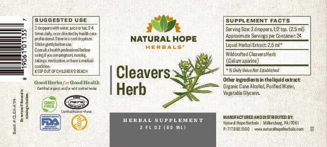 Cleavers Herb Tincture 2oz.