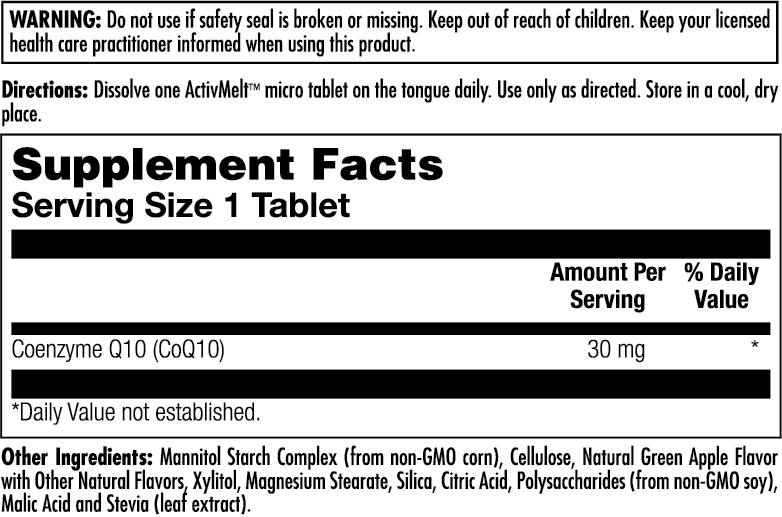 CoQ10 ActivMelt 30mg 90 Count