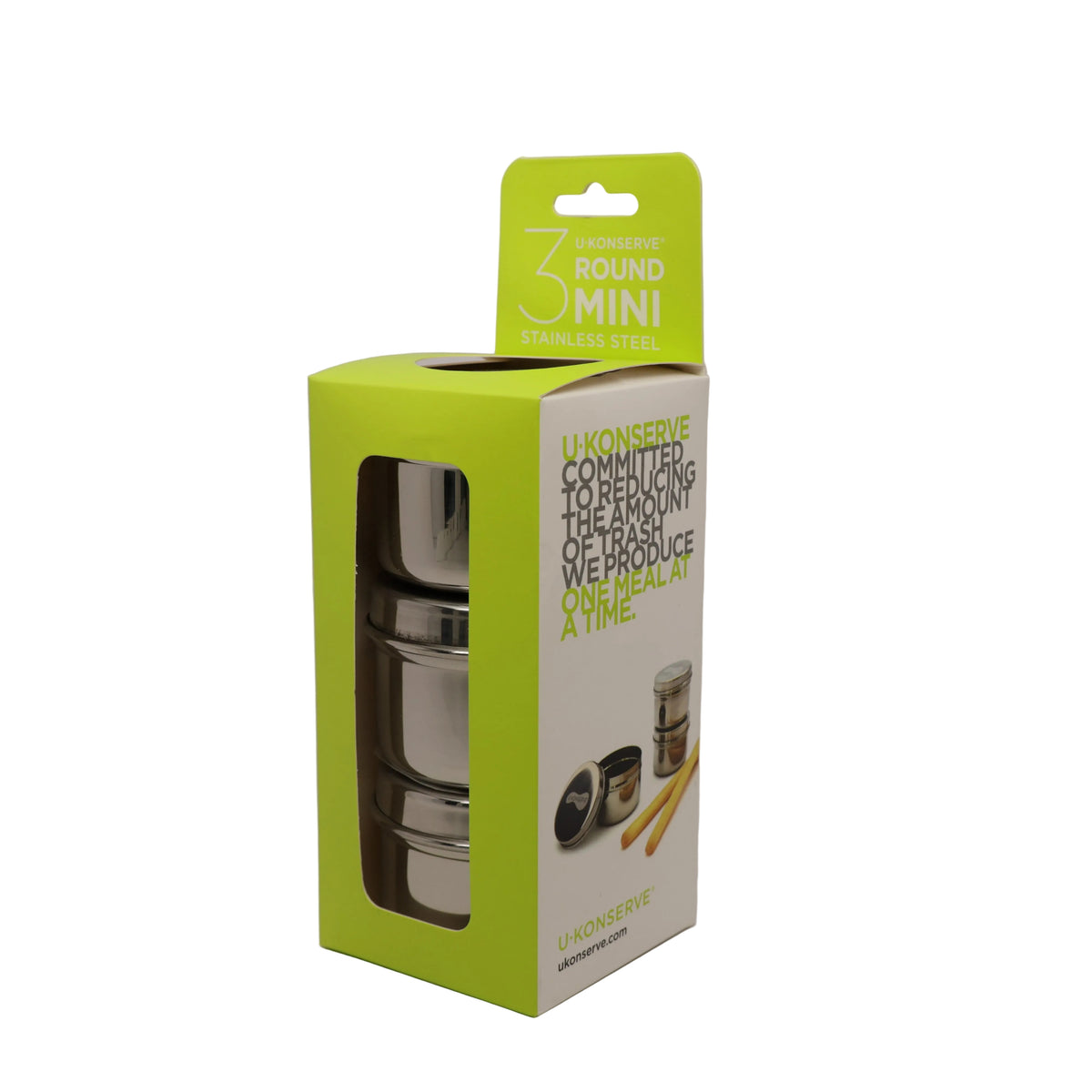 Round Mini Stainless Steel Containers 3 Count