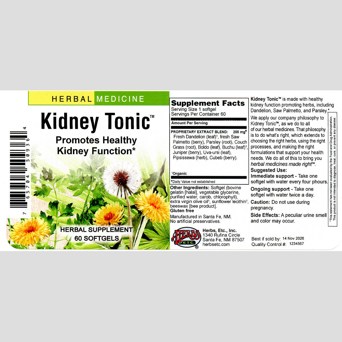 Kidney Tonic 60 Count