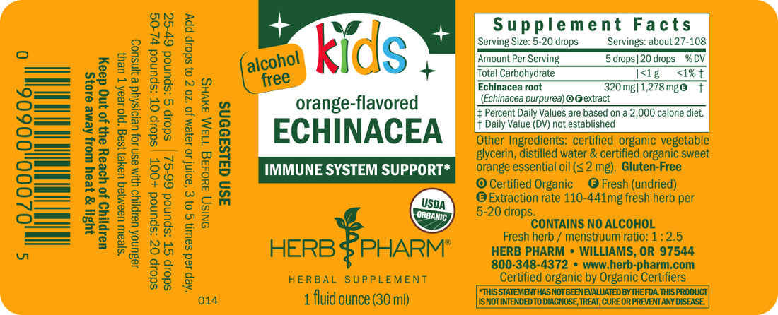 Kids Echinacea Glycerite Tincture 1oz.