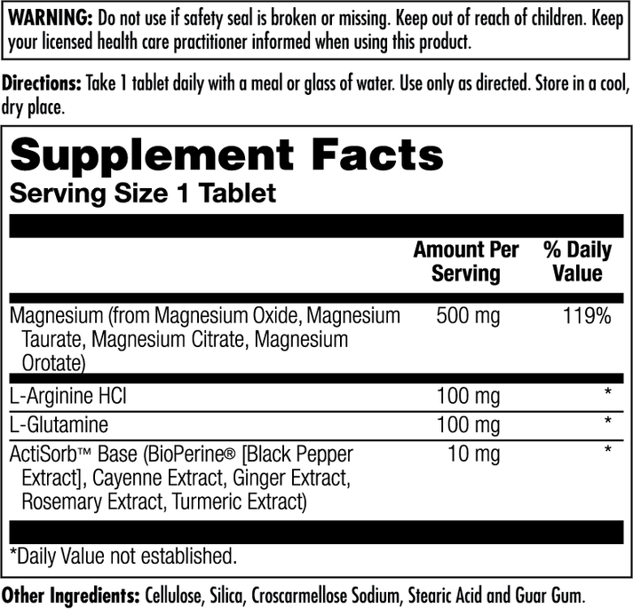 Magnesium 500mg 60 Count