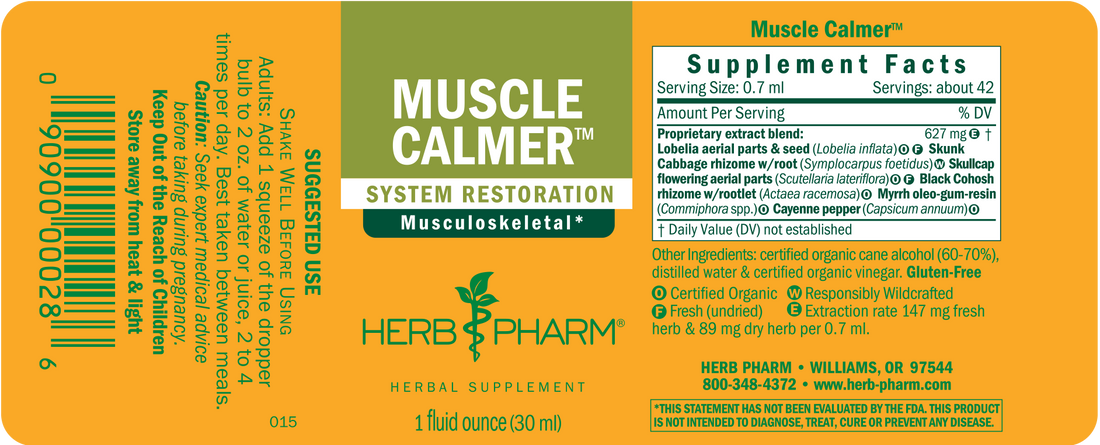 Muscle Calmer Tincture 1oz.