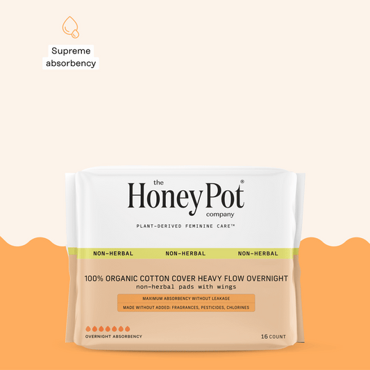 Organic Cotton Cover Heavy Flow Overnight Pads 16 Count