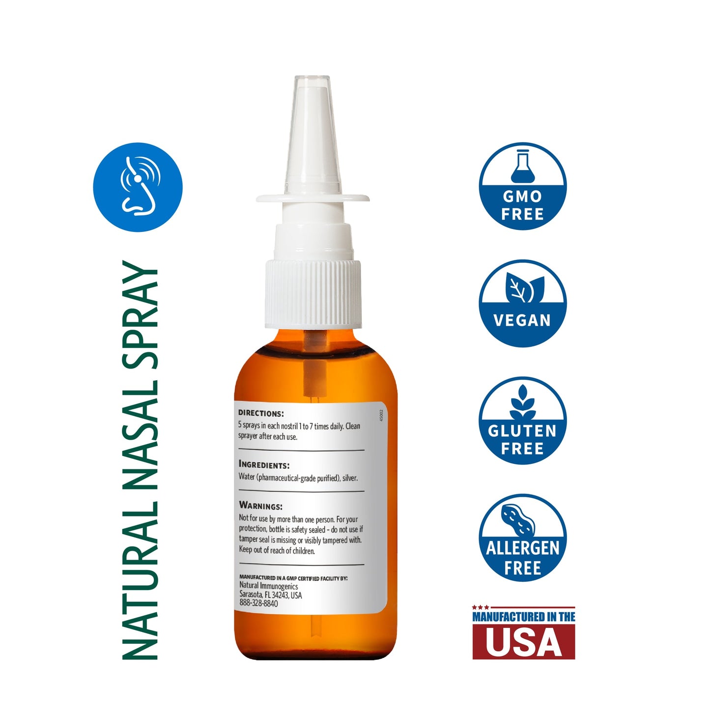 Bio Active Silver Hydrosol 10 ppm Travel Nasal Spray