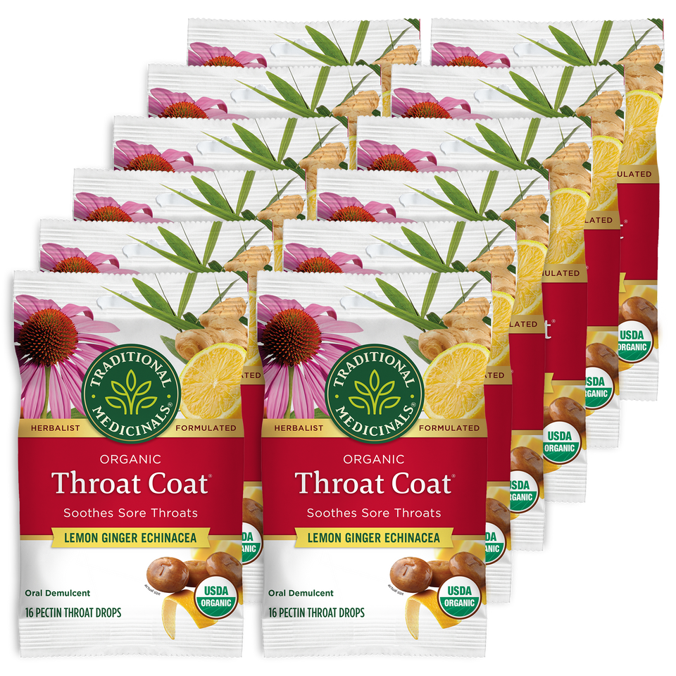 Organic Throat Coat Lemon Ginger Echinacea 16 Count