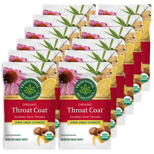 Organic Throat Coat Lemon Ginger Echinacea 16 Count