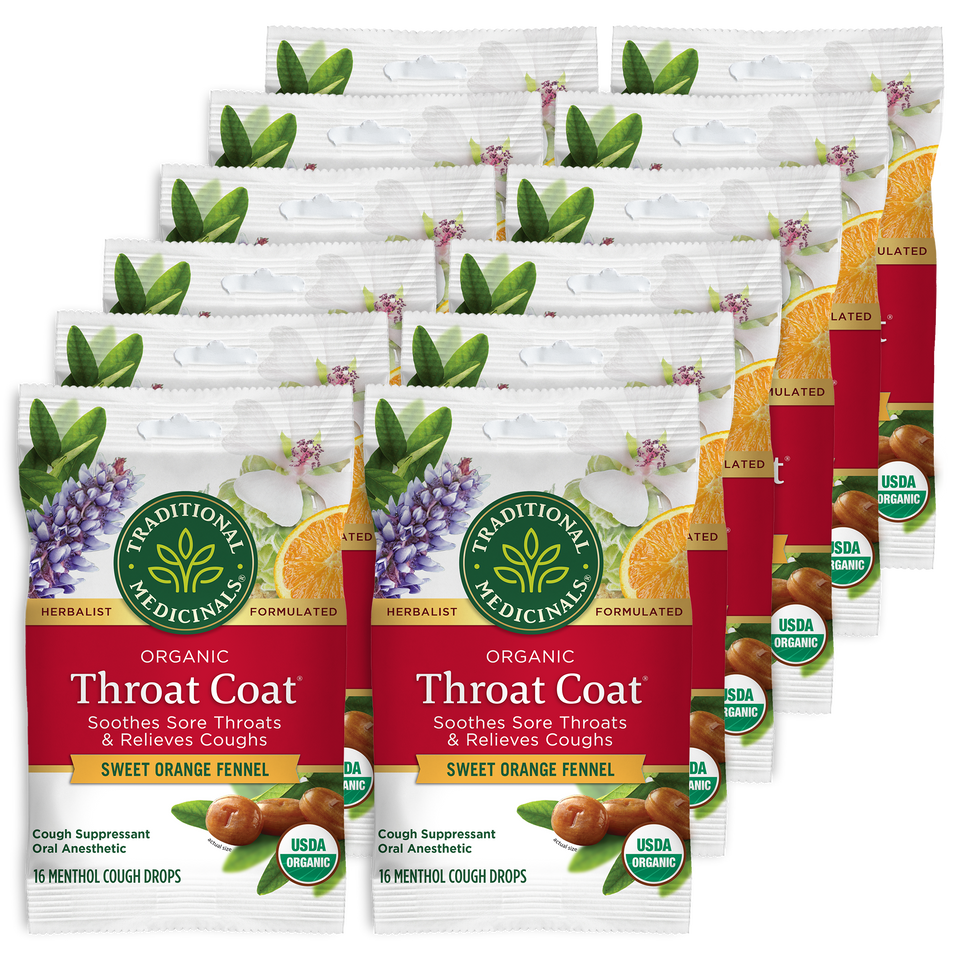 Organic Throat Coat Sweet Orange Fennel 16 Count