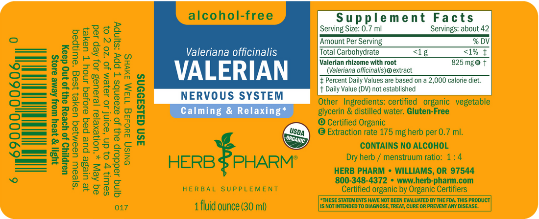 Alcohol Free Valerian Tincture 1oz.