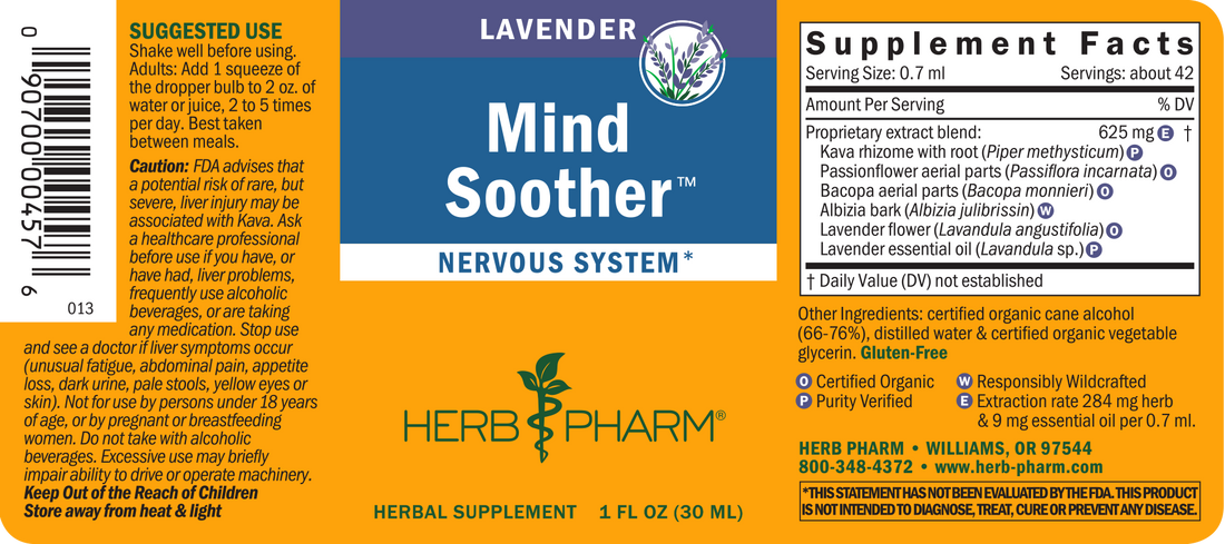 Mind Soother Tincture 1oz.