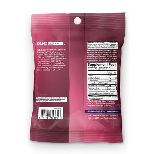 Cherry Echinacea Zinc Lozenges 18 Count