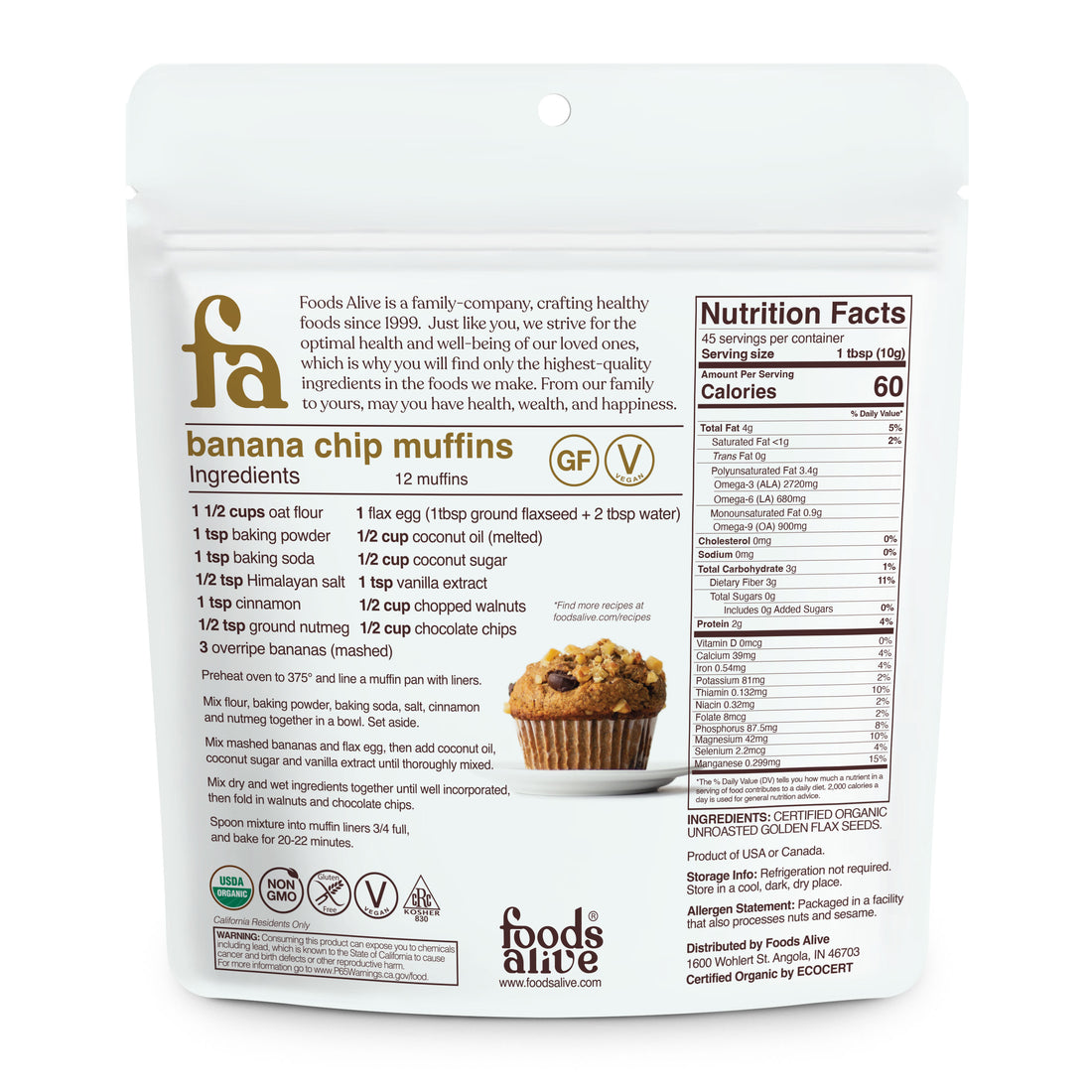 Organic Golden Flax Seeds