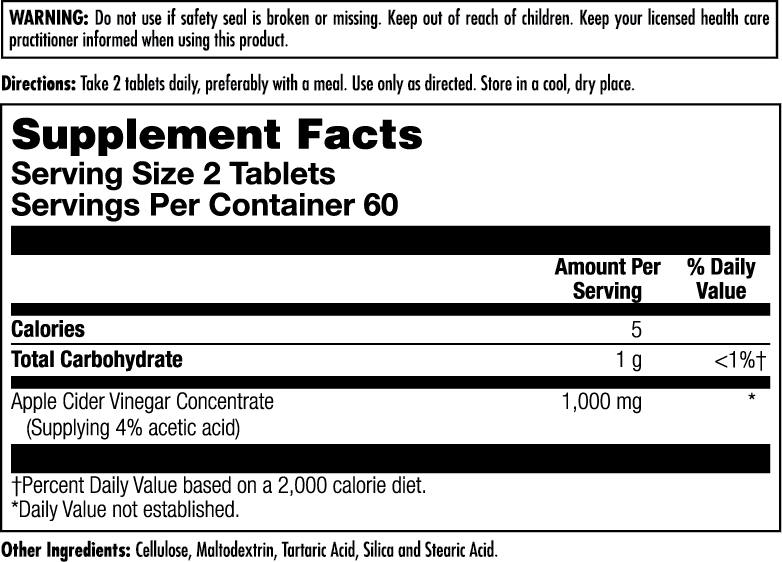 Apple Cider Vinegar 120 Count