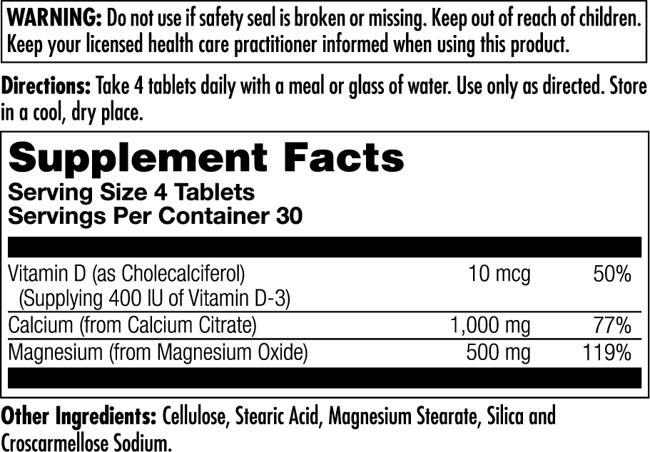 Calcium Citrate + D3 Magnesium 120 Count
