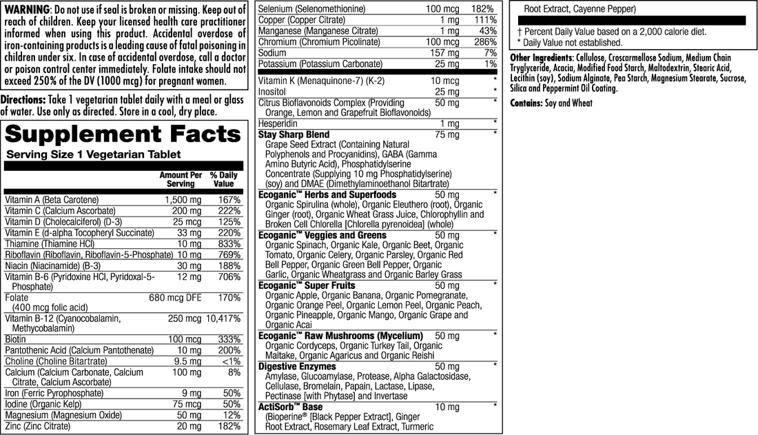 Enhanced Energy Multivitamin Teen 1 Daily 60 Count