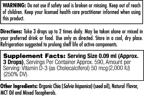 Vitamin D3 50mcg Dropins 1.8oz.