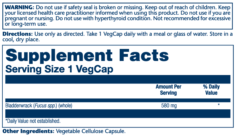 Bladderwrack 580mg 100 Count